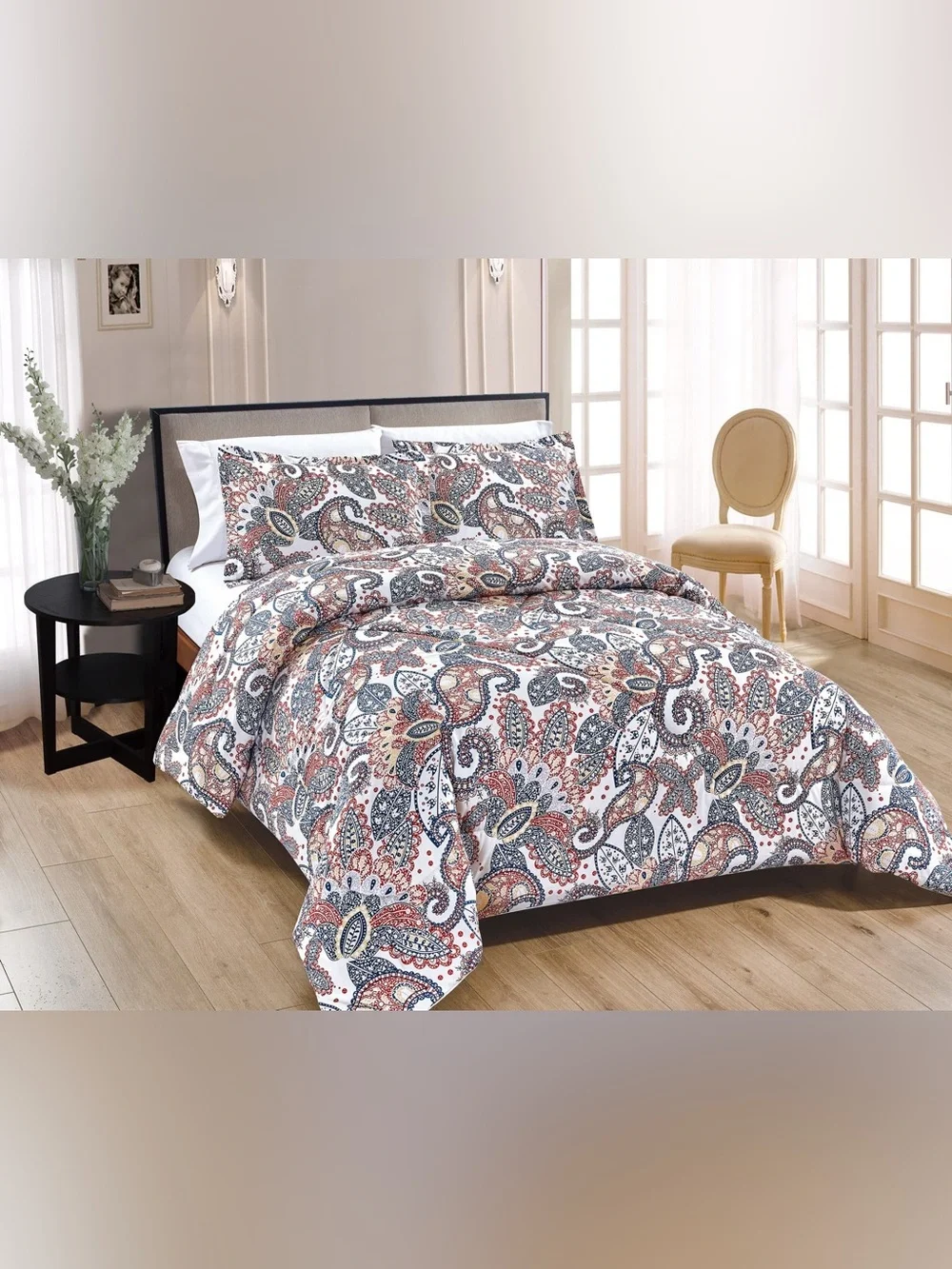 Paisley Print king 3 piece comforter set